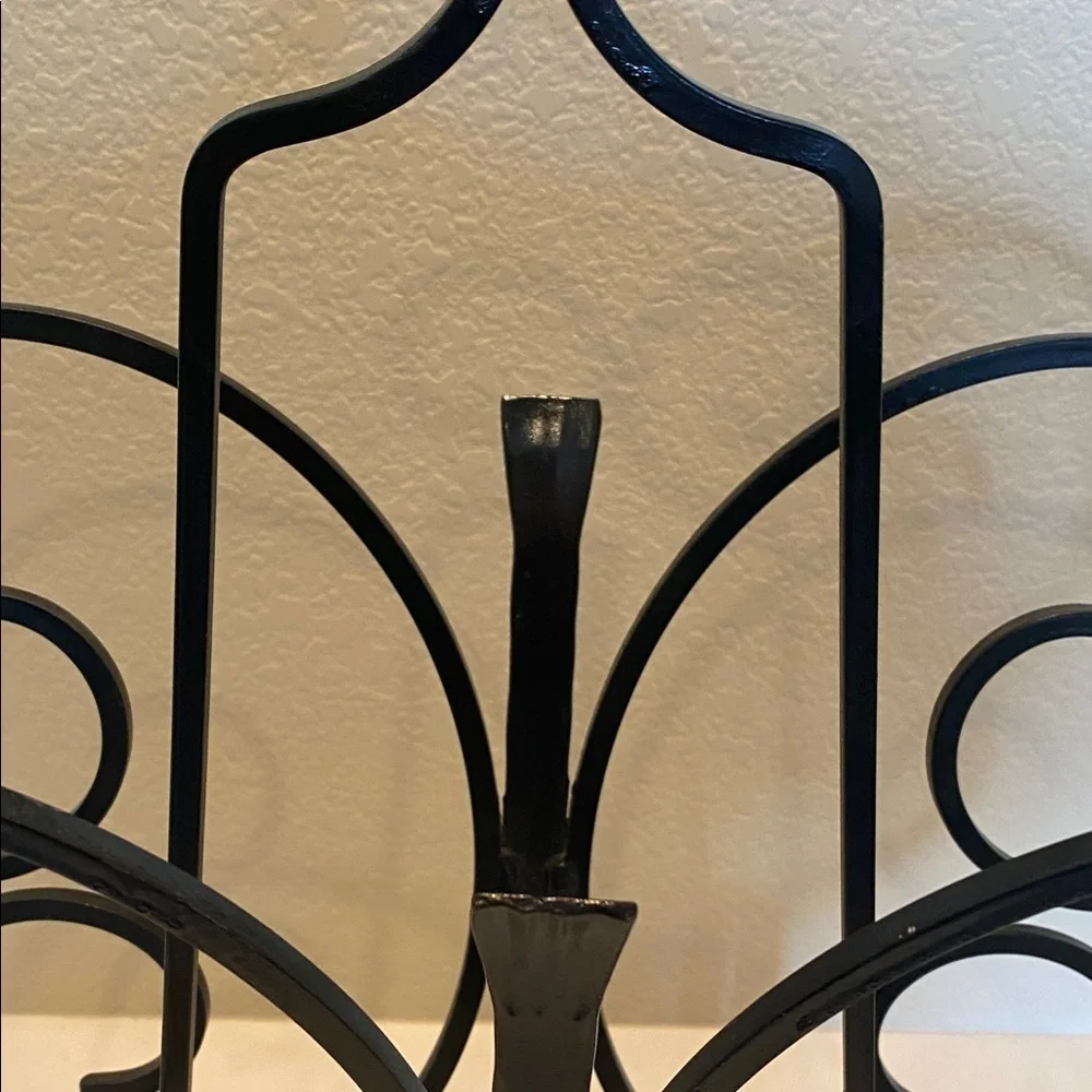 Elegant Black Vintage Wrought Iron Magazine Stand. Butterfly Design.